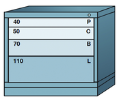 Desk-Standard Cabinet - 4 Drawers - 30 x 28-1/4 x 26-7/8" - Multiple Drawer Access - Exact Tool & Supply