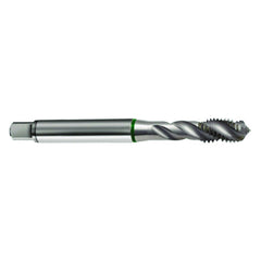 ‎M4 × 0.7 3FL 6H Cobalt Spiral Flute Full Bott Green Ring Tap-Bright FORM-E-40 Degree Helix - Exact Tool & Supply
