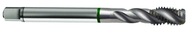 M12x1.75 6H 3-Flute Cobalt Green Ring Full Bottom 40 degree Spiral Flute Tap-Bright - Exact Tool & Supply