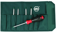 6 Piece - Drive-Loc VI Interchangeable Set - #28197 - Includes: Security Torx® T6s x T8s; T7s x T9s; T10s x T15s; T20s x T25s; T30s x T40s - Canvas Pouch - Exact Tool & Supply