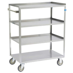 Lakeside - Carts; Type: Linen Cart ; Load Capacity (Lb.): 400.000 ; Number of Slots: 0 ; Number of Shelves: 4 ; Width (Inch): 22-1/4 ; Length (Inch): 36-3/8 - Exact Tool & Supply