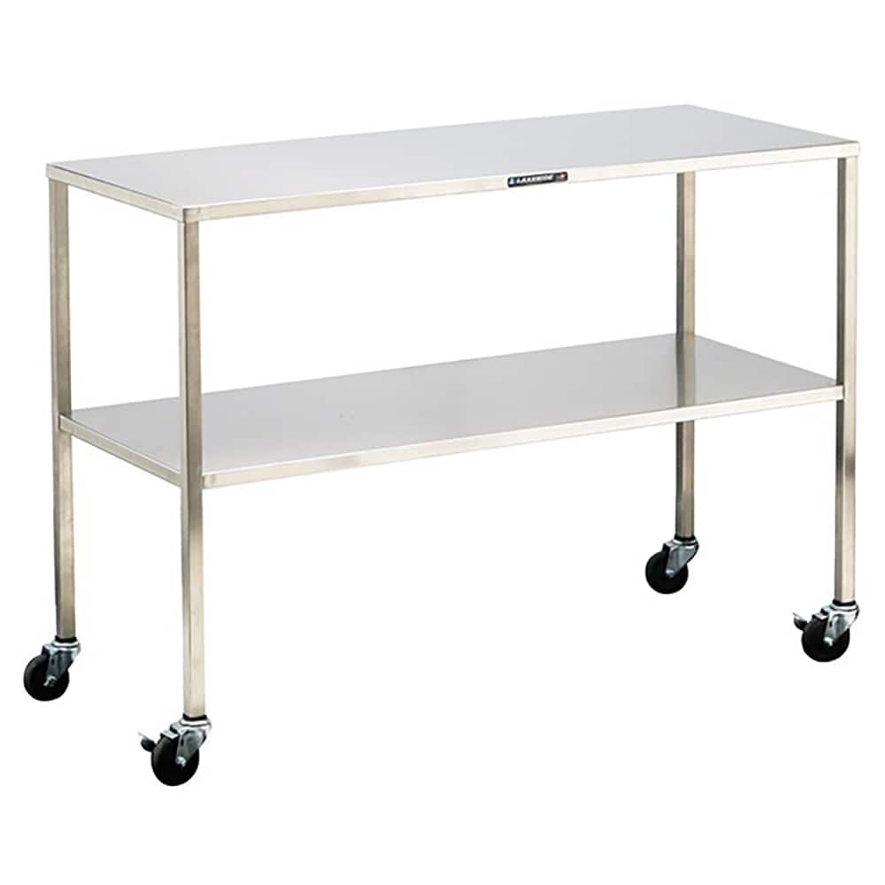 Lakeside - Mobile Work Benches; Type: Mobile Instrument Table ; Length: 72 (Inch); Depth (Inch): 24 ; Height (Inch): 34 ; Maximum Height (Inch): 34 ; Top Material: Stainless Steel - Exact Tool & Supply