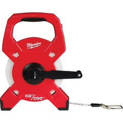 Milwaukee Tool - Tape Measures; Length (Feet): 200.000 ; Length (Meters): 60.00 ; Width (Inch): 2 ; Graduation (Inch): 1/16 ; Blade Material: Fiberglass ; Case Material: Plastic - Exact Tool & Supply