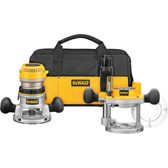 DeWALT - Router Kits; Router Type: Fixed/Plunge Combination ; Speed (RPM): 24000 ; Collet Size (Inch): 1/2; 1/4 ; Includes 1: DW618M motor pack; DW6184 fixed base; DW6182 plunge base; 1/4" and 1/2" collets; Wrench; Large hole sub base; Vacuum adapter; So - Exact Tool & Supply