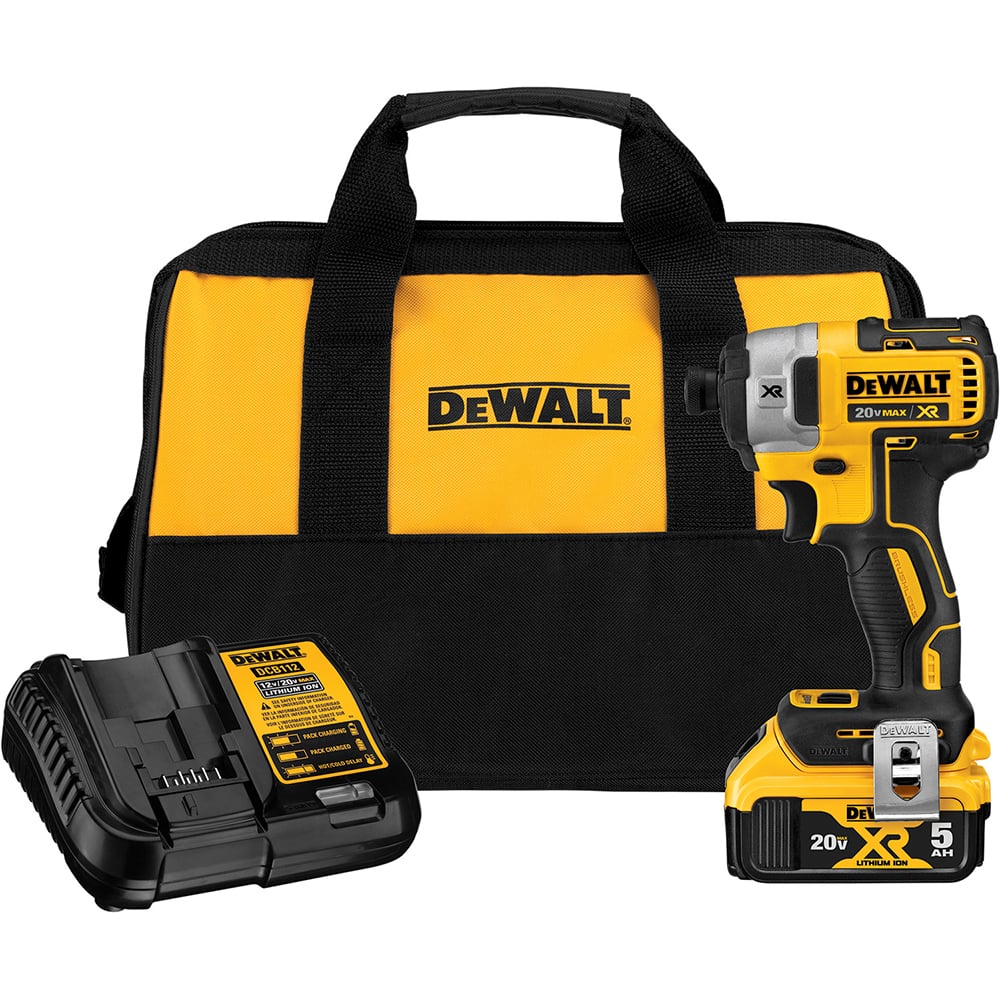 DeWALT - 20 Volt, 1/4" Drive, 1,825 In/Lb Torque, Battery Impact Driver - Exact Tool & Supply