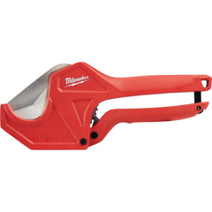 Milwaukee Tool - Pipe & Tube Cutters; Type: Ratcheting Pipe Cutter ; Maximum Pipe Capacity (Inch): 1-5/8 ; Minimum Pipe Capacity: 1/8 (Inch); Cuts Material Type: PVC ; Overall Length (Inch): 12-1/4 ; Battery Included: No - Exact Tool & Supply