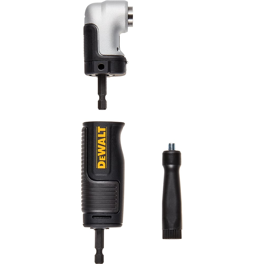 DeWALT - Power Drill Accessories; Accessory Type: Right Angle Attachment ; For Use With: Impact Driver ; Drive Size (Inch): 1/4 Hex ; Additional Information: 2-In-1 Modular Right Angle Transforms To Quickly Switch Between A Compact Right Angle And A Stan - Exact Tool & Supply