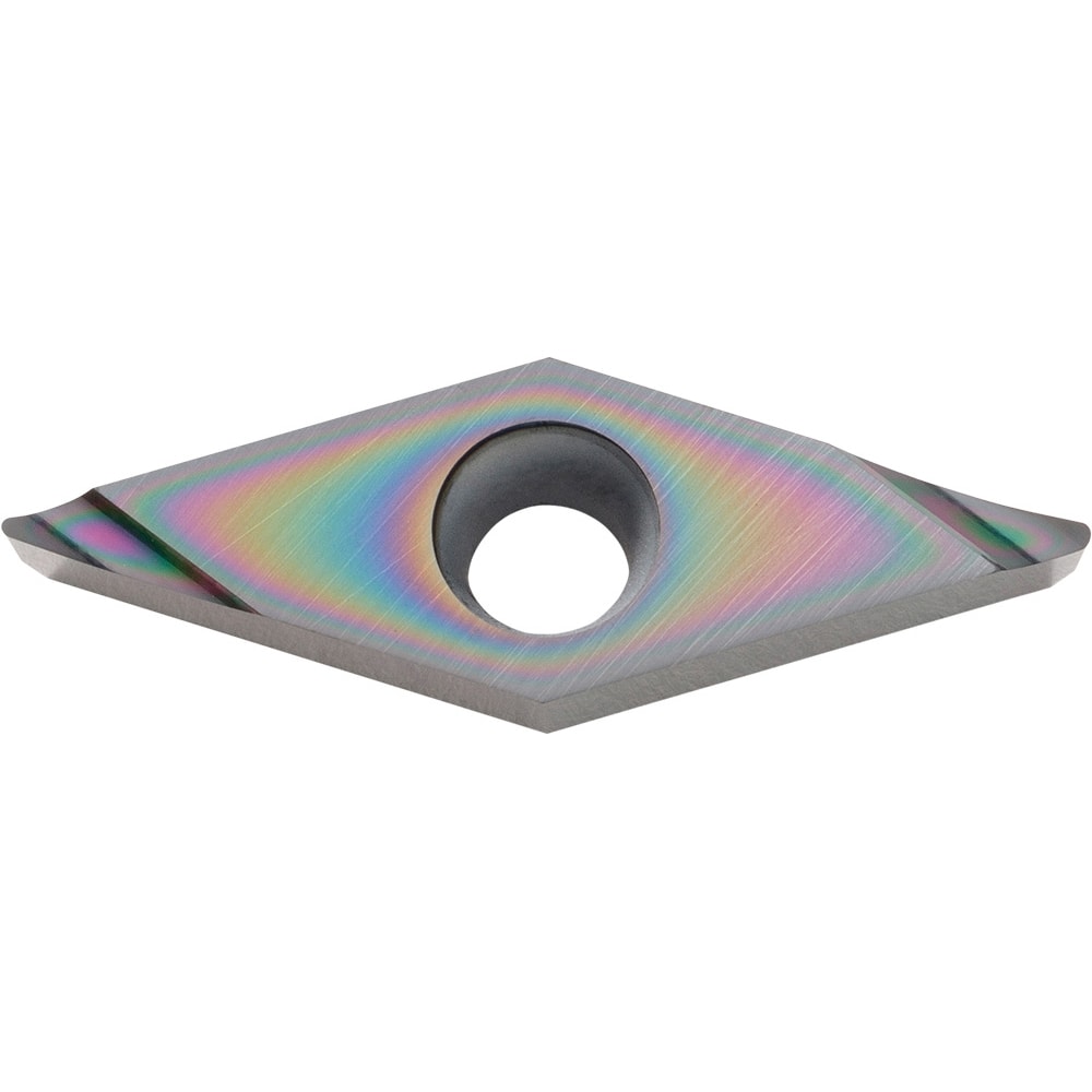 VCGT160408R-A3 PDL025 Carbide Turning Insert Diamond-Like Carbon (DLC) Finish, RH, 3/8″ Inscribed Circle, 0.0315″ Corner Radius, 0.1874″ Thick, 35° Diamond