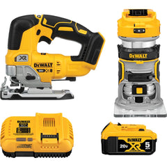 DeWALT - Cordless Tool Combination Kits; Voltage: 20 ; Tools: Jig Saw ; Battery Chemistry: Lithium Ion ; Battery Series: 20V MAX ; Battery Included: Yes ; Number of Batteries: 1 - Exact Tool & Supply