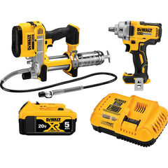 DeWALT - Cordless Tool Combination Kits; Voltage: 20 ; Tools: 1/2" Impact Wrench; Grease Gun ; Battery Chemistry: Lithium Ion ; Battery Series: 20V MAX ; Battery Included: Yes ; Number of Batteries: 1 - Exact Tool & Supply