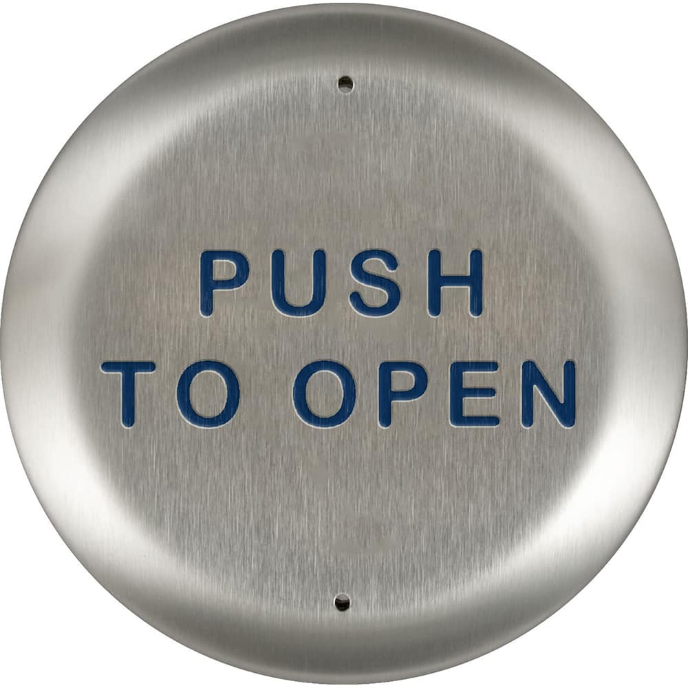 Dorma Kaba - Push Plates; Type: Round Push Plate ; Overall Length (Inch): 4-1/2 ; Finish/Coating: Brushed - Exact Tool & Supply