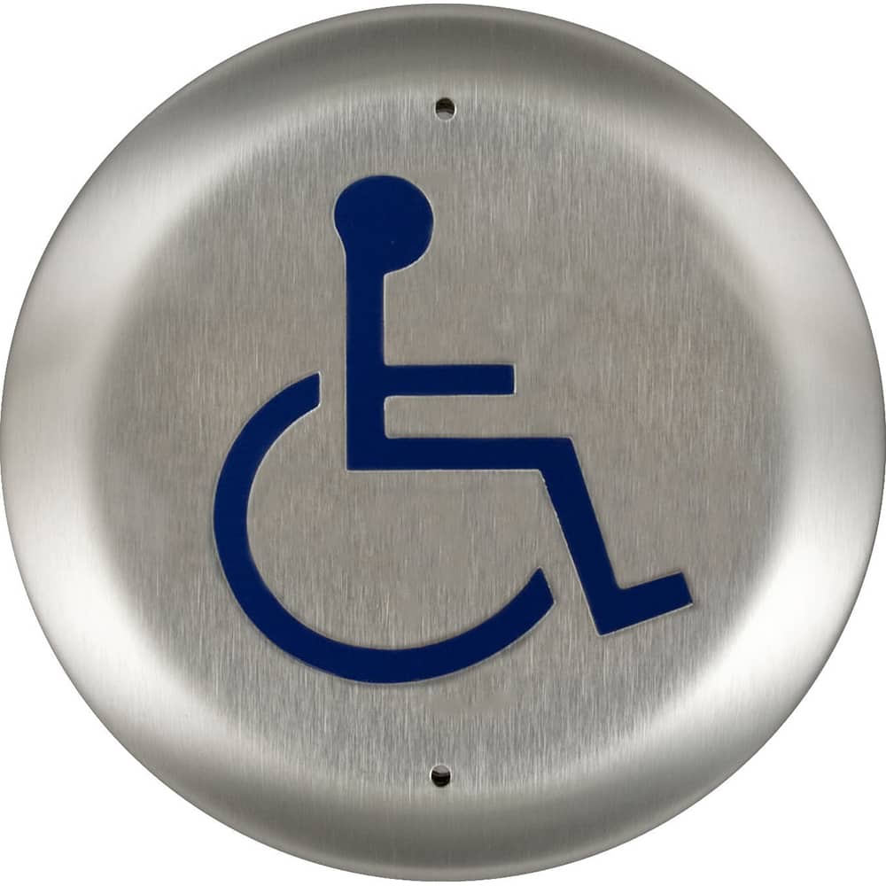 Dorma Kaba - Push Plates; Type: Round Push Plate ; Overall Length (Inch): 6 ; Finish/Coating: Brushed - Exact Tool & Supply