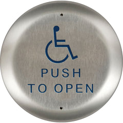 Dorma Kaba - Push Plates; Type: Round Push Plate ; Overall Length (Inch): 4-1/2 ; Finish/Coating: Brushed - Exact Tool & Supply