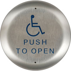 Dorma Kaba - Push Plates; Type: Round Push Plate ; Overall Length (Inch): 6 ; Finish/Coating: Brushed - Exact Tool & Supply