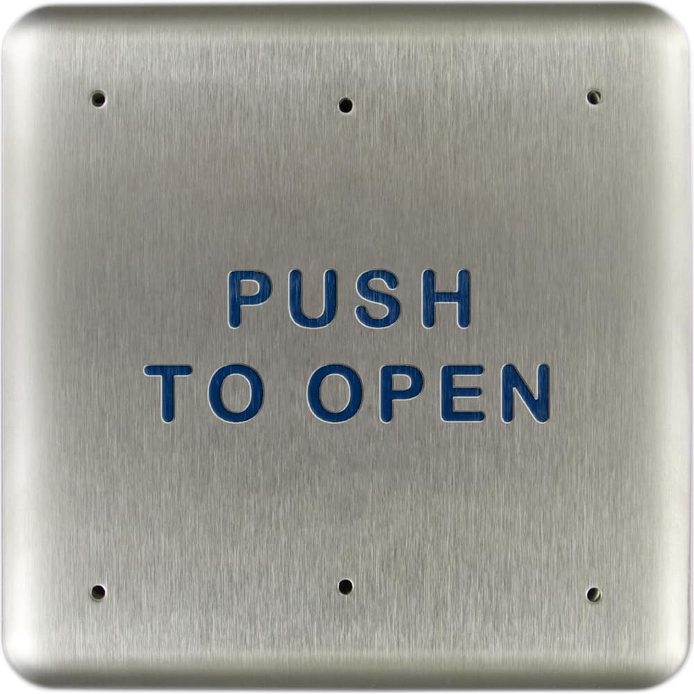 Dorma Kaba - Push Plates; Type: Square Push Plate ; Overall Length (Inch): 4-1/2 ; Finish/Coating: Brushed - Exact Tool & Supply