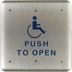 Dorma Kaba - Push Plates; Type: Square Push Plate ; Overall Length (Inch): 4-1/2 ; Finish/Coating: Brushed - Exact Tool & Supply