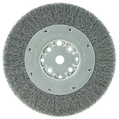 Weiler - Wheel Brushes; Outside Diameter (Inch): 8 ; Arbor Hole Thread Size: 5/8 ; Wire Type: Crimped Wire ; Fill Material: Steel ; Face Width (Inch): 5/8 ; Trim Length (Inch): 1-1/2 - Exact Tool & Supply