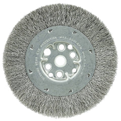 Weiler - Wheel Brushes; Outside Diameter (Inch): 6 ; Arbor Hole Thread Size: 5/8 ; Wire Type: Crimped Wire ; Fill Material: Stainless Steel ; Face Width (Inch): 3/4 ; Trim Length (Inch): 1-1/8 - Exact Tool & Supply