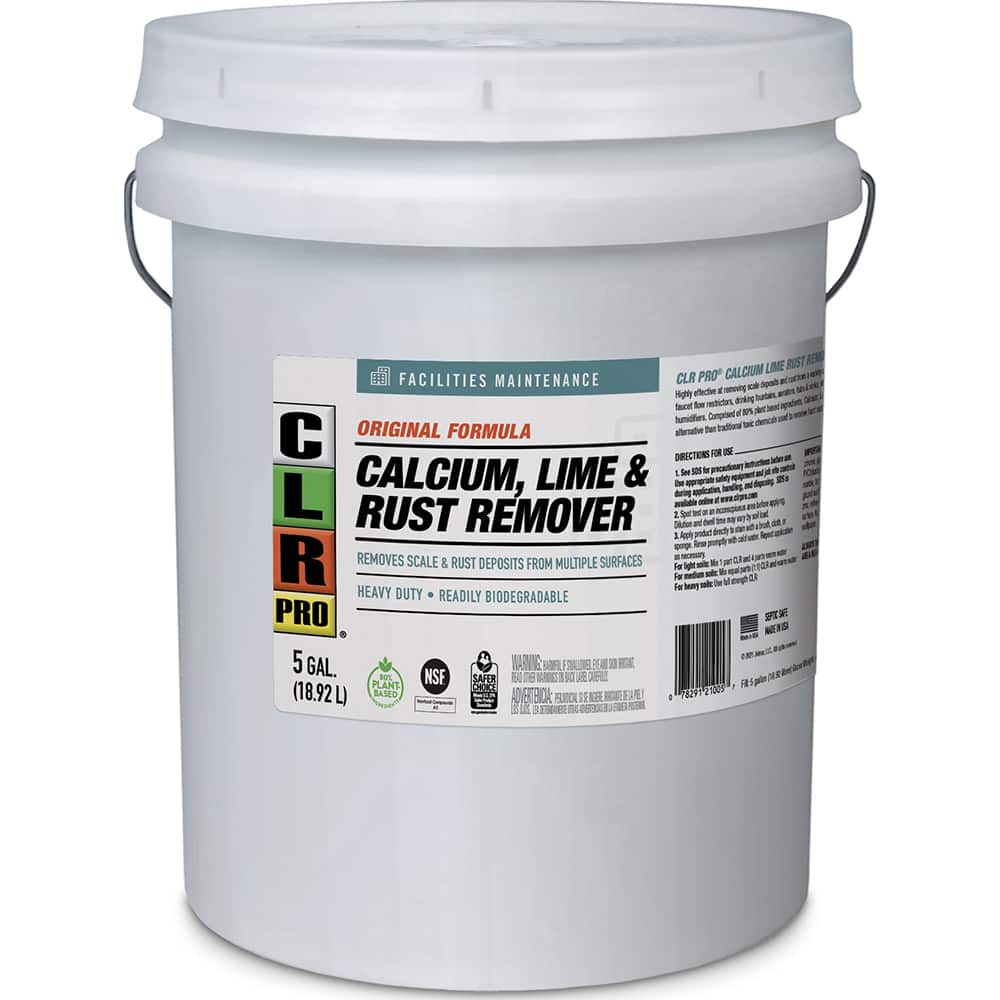 CLR Pro - All-Purpose Cleaners & Degreasers; Type: Calcium, Lime & Rust Remover; Cleaner/Degreaser ; Container Type: Pail ; Container Size: 5 Gal ; Scent: Acidic; Slight ; Form: Liquid; Liquid Concentrate ; Material Application: Automotive; Bathrooms; Br - Exact Tool & Supply