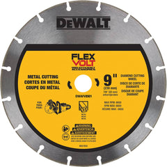 DeWALT - Wet & Dry-Cut Saw Blades; Blade Diameter (Inch): 9 ; Blade Material: Diamond-Tipped ; Arbor Style: Standard Round ; Arbor Hole Diameter (Inch): 7/8 ; Arbor Hole Diameter (Decimal Inch): 7/8 ; Application: Steel; Ductile Pipe; Rebar; Stainless St - Exact Tool & Supply