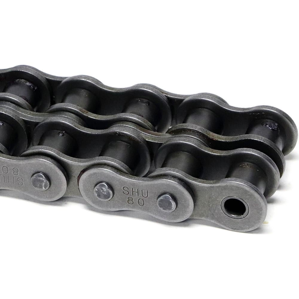 Shuster - 40-2RIVX10, 1/2" Pitch, ANSI 40-2, Double Strand Chain - Exact Tool & Supply
