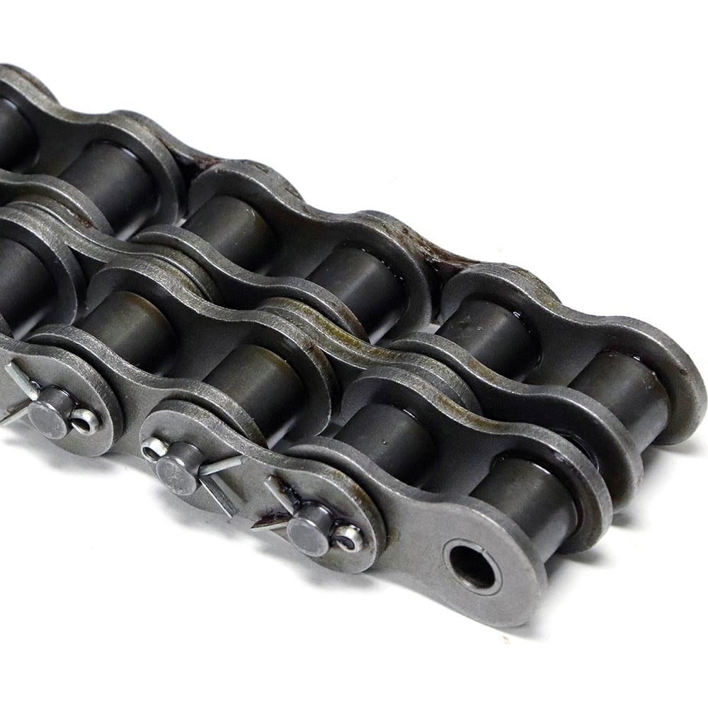 Shuster - 80-2COTX10, 1" Pitch, ANSI 80-2, Cottered Double Strand Chain - Exact Tool & Supply