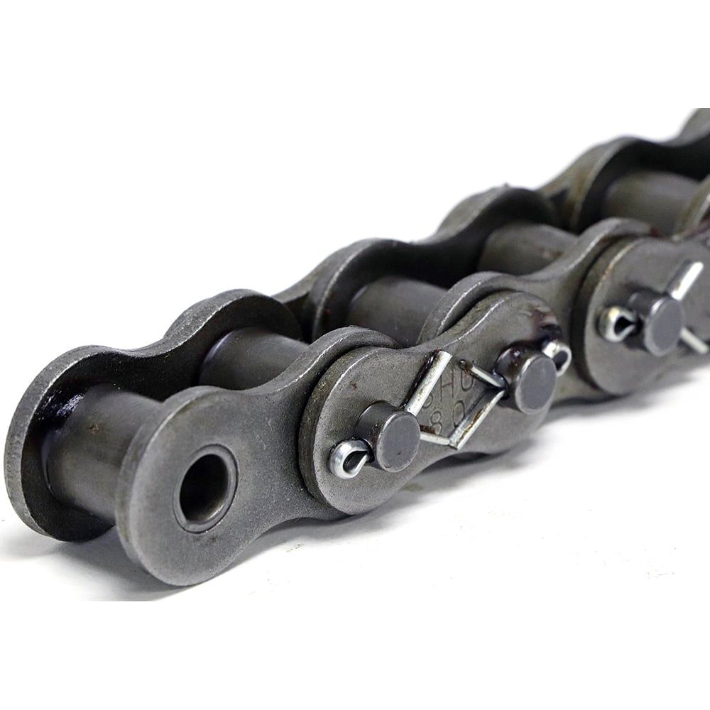 Shuster - 80-1COTX10, 1" Pitch, ANSI 80, Cottered Single Strand Chain - Exact Tool & Supply