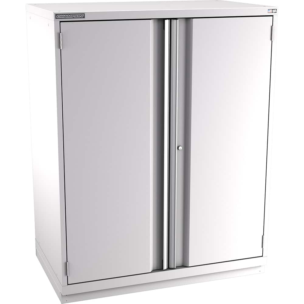 Champion Tool Storage - Storage Cabinets; Type: Eye-Level Height Extra Wide Door Cabinet ; Width (Inch): 47 ; Depth (Inch): 28-1/2 ; Height (Inch): 59-1/2 ; Number of Shelves: 5 ; Material: Steel - Exact Tool & Supply