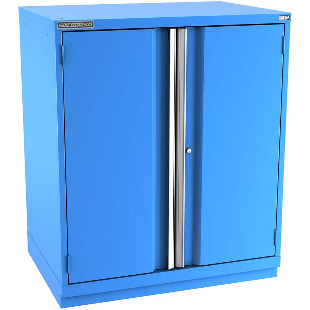 Champion Tool Storage - Storage Cabinets; Type: Counter-Height Plus Standard Plus Wide Door Cabinet ; Width (Inch): 40-1/4 ; Depth (Inch): 28-1/2 ; Height (Inch): 45-1/4 ; Number of Shelves: 4 ; Material: Steel - Exact Tool & Supply