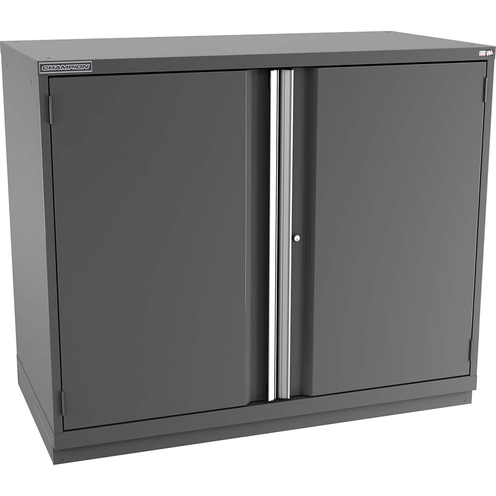 Champion Tool Storage - Storage Cabinets; Type: Counter-Height Plus Double Wide Door Cabinet ; Width (Inch): 56-1/2 ; Depth (Inch): 28-1/2 ; Height (Inch): 45-1/4 ; Number of Shelves: 4 ; Material: Steel - Exact Tool & Supply