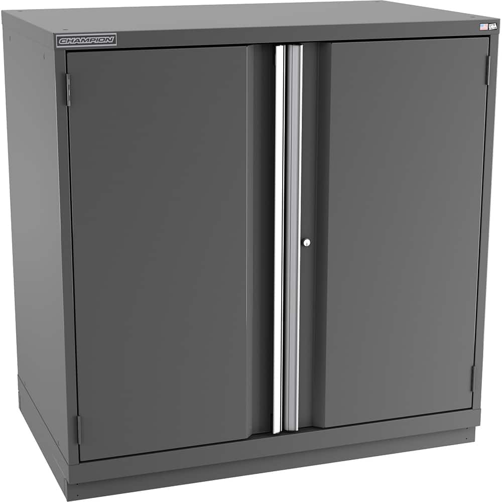 Champion Tool Storage - Storage Cabinets; Type: Counter-Height Plus Extra Wide Door Cabinet ; Width (Inch): 47 ; Depth (Inch): 28-1/2 ; Height (Inch): 45-1/4 ; Number of Shelves: 4 ; Material: Steel - Exact Tool & Supply