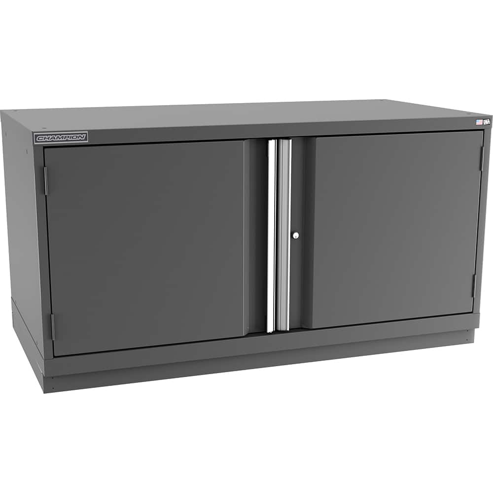 Champion Tool Storage - Storage Cabinets; Type: Desk-Height Double Wide Door Cabinet ; Width (Inch): 56-1/2 ; Depth (Inch): 28-1/2 ; Height (Inch): 29-7/8 ; Number of Shelves: 2 ; Material: Steel - Exact Tool & Supply