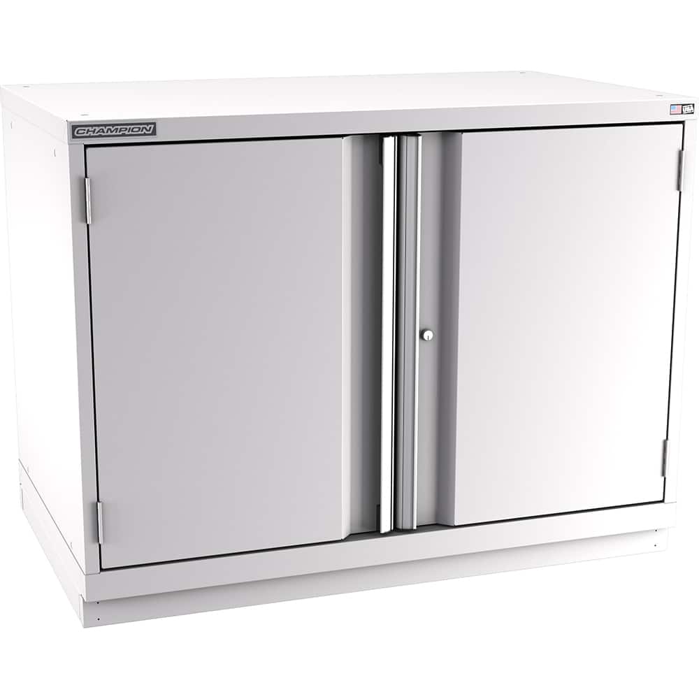 Champion Tool Storage - Storage Cabinets; Type: Bench-Height Extra Wide Door Cabinet ; Width (Inch): 47 ; Depth (Inch): 28-1/2 ; Height (Inch): 35-7/8 ; Number of Shelves: 3 ; Material: Steel - Exact Tool & Supply