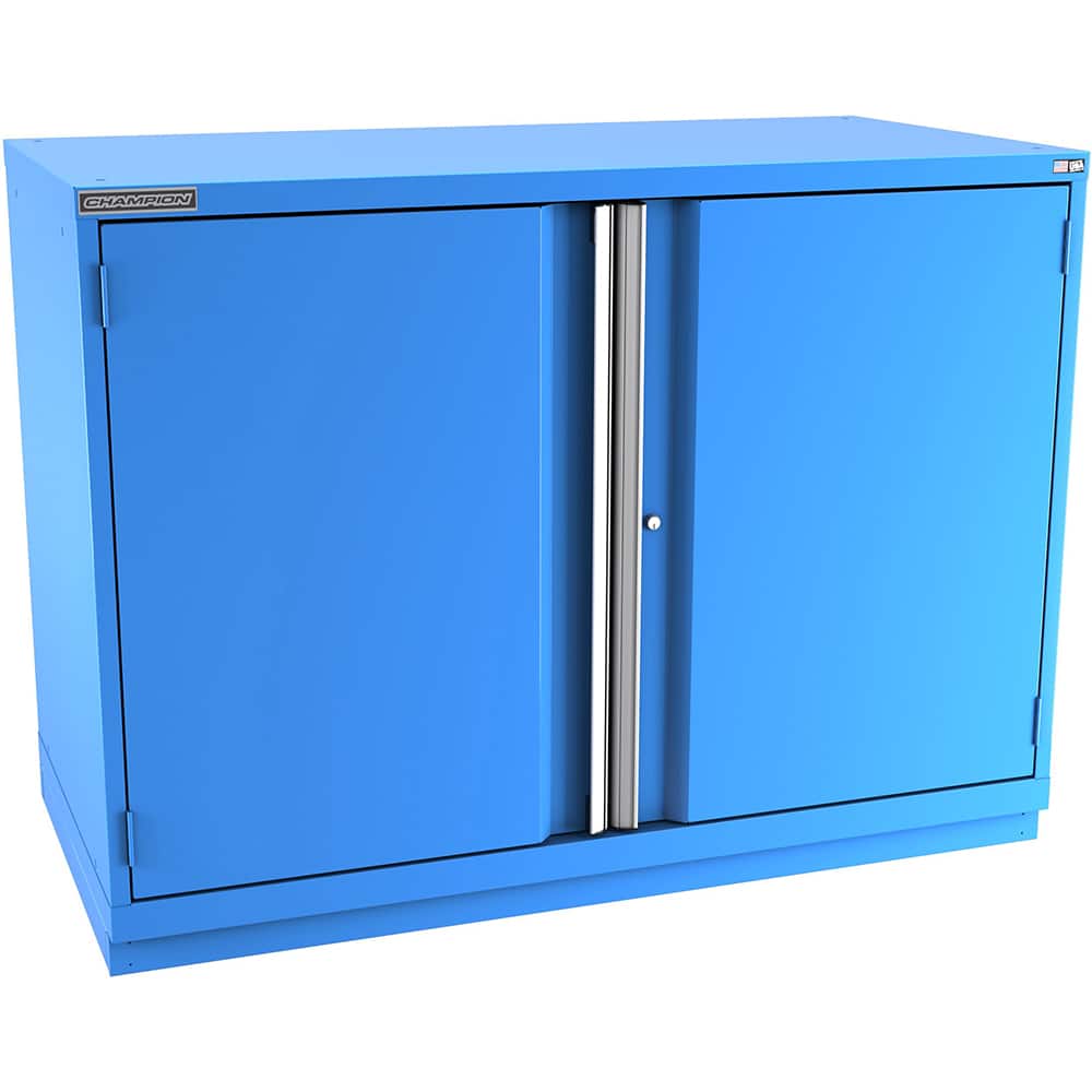 Champion Tool Storage - Storage Cabinets; Type: Counter-Height Plus Double Wide Door Cabinet ; Width (Inch): 56-1/2 ; Depth (Inch): 28-1/2 ; Height (Inch): 45-1/4 ; Number of Shelves: 4 ; Material: Steel - Exact Tool & Supply