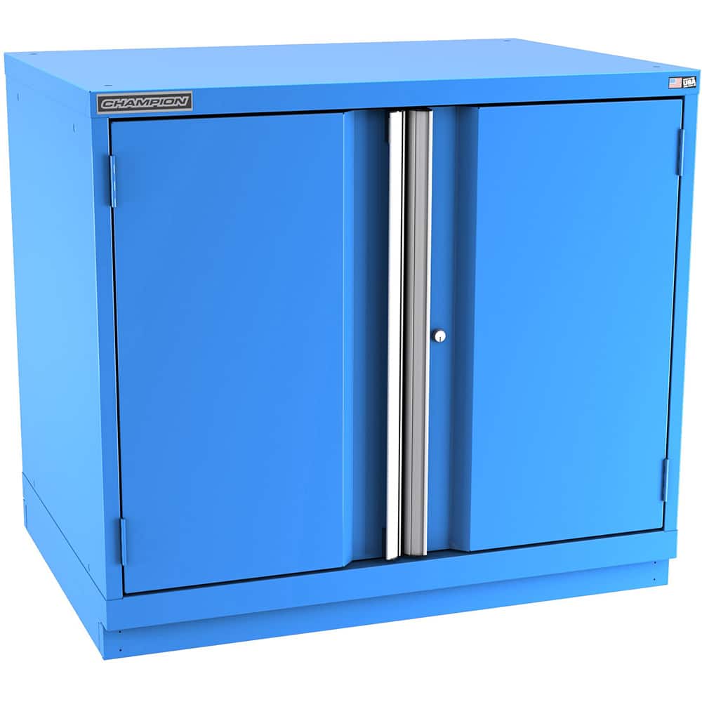 Champion Tool Storage - Storage Cabinets; Type: Bench-Height Standard Plus Wide Door Cabinet ; Width (Inch): 40-1/4 ; Depth (Inch): 28-1/2 ; Height (Inch): 35-7/8 ; Number of Shelves: 3 ; Material: Steel - Exact Tool & Supply