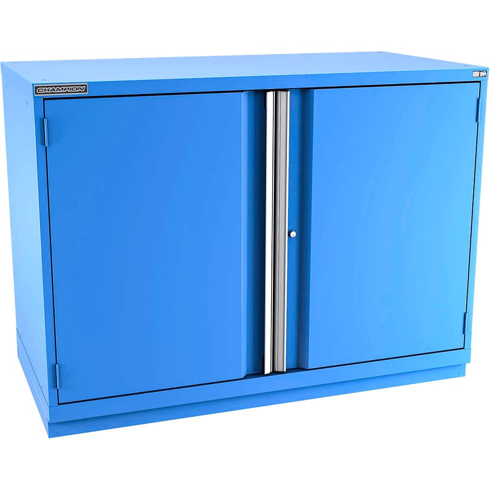 Champion Tool Storage - Storage Cabinets; Type: Counter-Height Double Wide Door Cabinet ; Width (Inch): 56-1/2 ; Depth (Inch): 28-1/2 ; Height (Inch): 41-3/4 ; Number of Shelves: 3 ; Material: Steel - Exact Tool & Supply