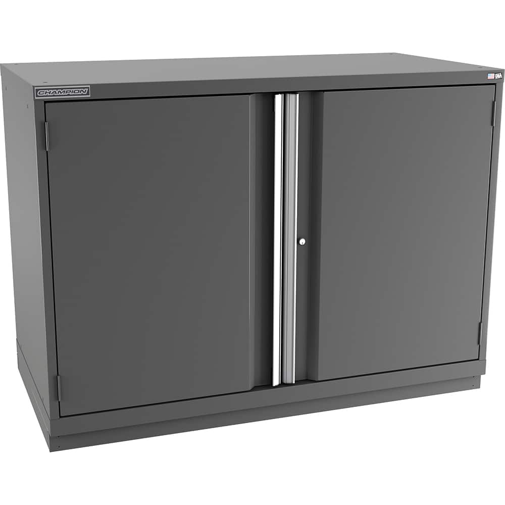 Champion Tool Storage - Storage Cabinets; Type: Counter-Height Double Wide Door Cabinet ; Width (Inch): 56-1/2 ; Depth (Inch): 28-1/2 ; Height (Inch): 41-3/4 ; Number of Shelves: 3 ; Material: Steel - Exact Tool & Supply