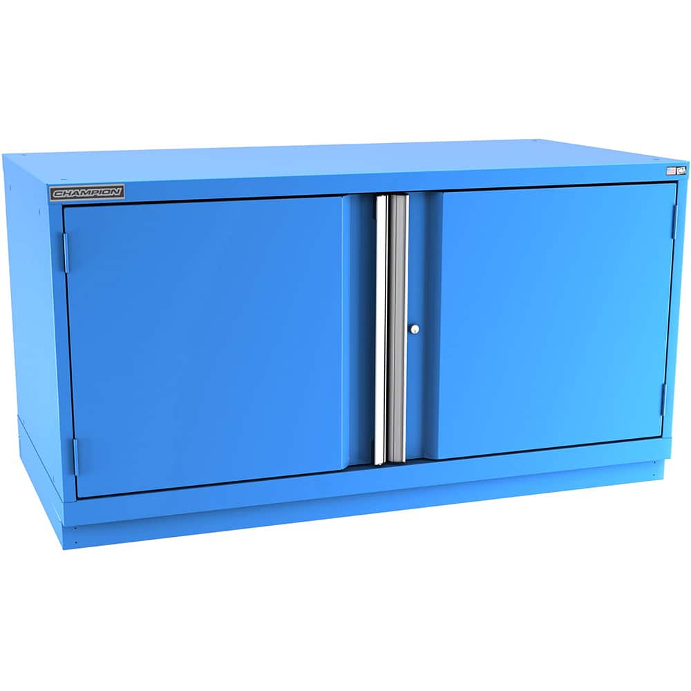 Champion Tool Storage - Storage Cabinets; Type: Desk-Height Double Wide Door Cabinet ; Width (Inch): 56-1/2 ; Depth (Inch): 28-1/2 ; Height (Inch): 29-7/8 ; Number of Shelves: 2 ; Material: Steel - Exact Tool & Supply