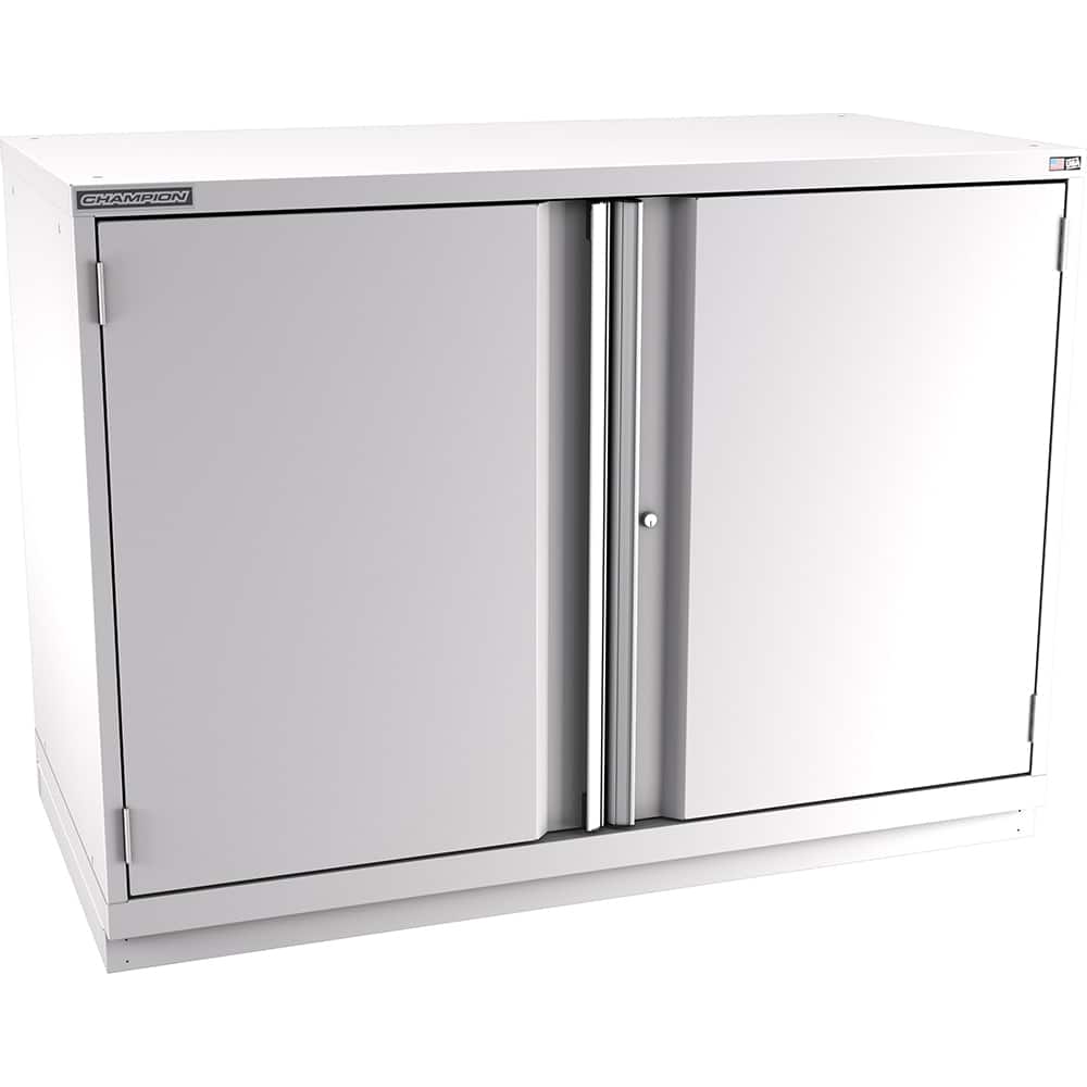 Champion Tool Storage - Storage Cabinets; Type: Counter-Height Double Wide Door Cabinet ; Width (Inch): 56-1/2 ; Depth (Inch): 28-1/2 ; Height (Inch): 41-3/4 ; Number of Shelves: 3 ; Material: Steel - Exact Tool & Supply