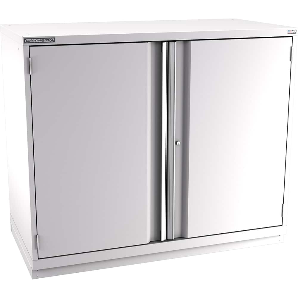 Champion Tool Storage - Storage Cabinets; Type: Counter-Height Plus Double Wide Door Cabinet ; Width (Inch): 56-1/2 ; Depth (Inch): 28-1/2 ; Height (Inch): 45-1/4 ; Number of Shelves: 4 ; Material: Steel - Exact Tool & Supply