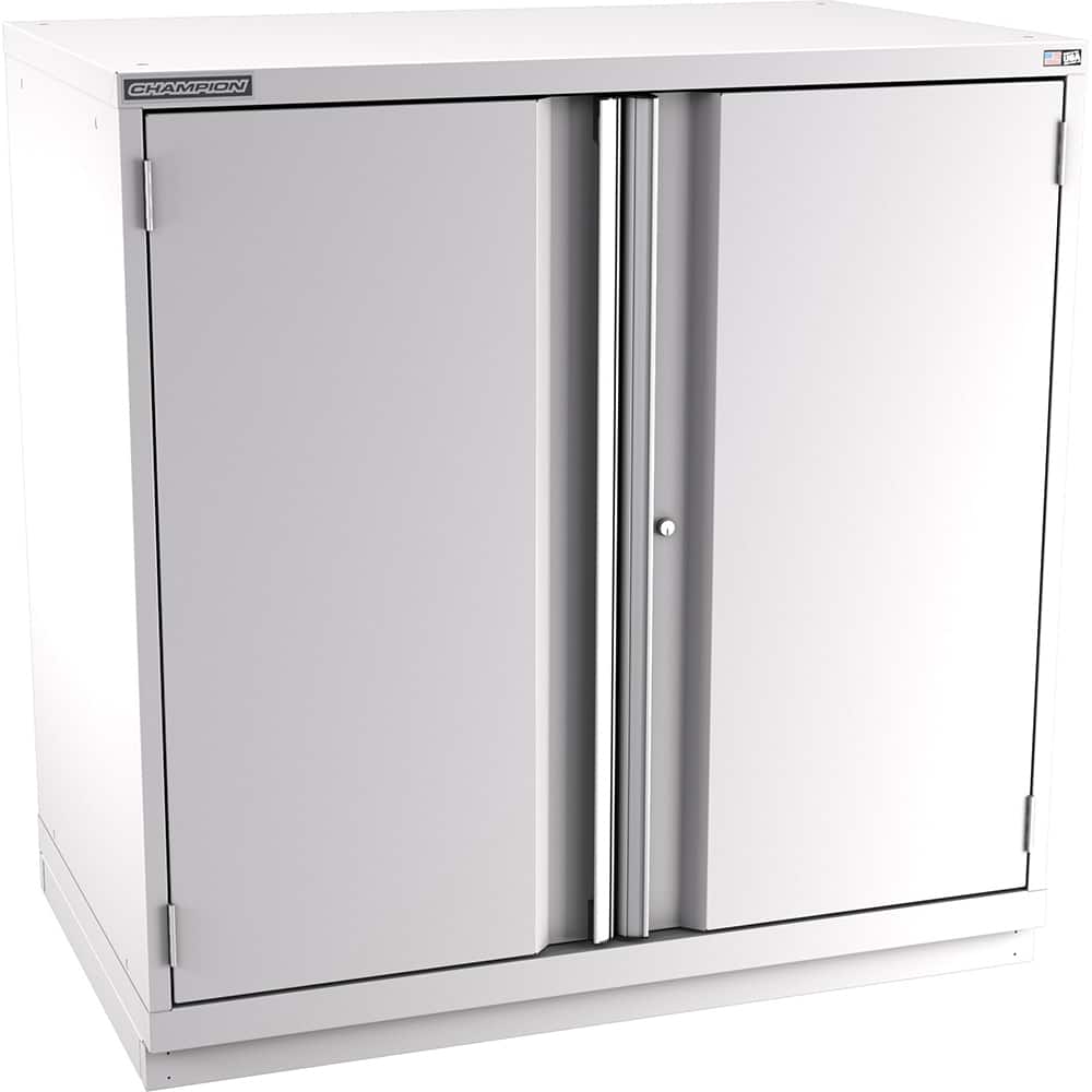 Champion Tool Storage - Storage Cabinets; Type: Counter-Height Plus Extra Wide Door Cabinet ; Width (Inch): 47 ; Depth (Inch): 28-1/2 ; Height (Inch): 45-1/4 ; Number of Shelves: 4 ; Material: Steel - Exact Tool & Supply