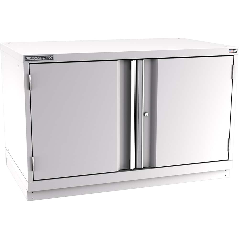 Champion Tool Storage - Storage Cabinets; Type: Desk-Height Extra Wide Door Cabinet ; Width (Inch): 47 ; Depth (Inch): 28-1/2 ; Height (Inch): 29-7/8 ; Number of Shelves: 2 ; Material: Steel - Exact Tool & Supply