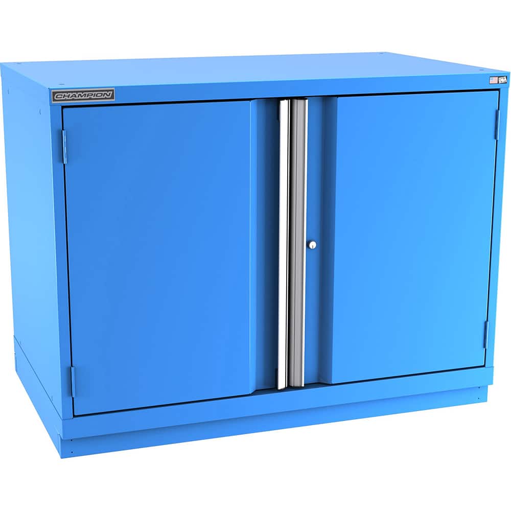 Champion Tool Storage - Storage Cabinets; Type: Bench-Height Extra Wide Door Cabinet ; Width (Inch): 47 ; Depth (Inch): 28-1/2 ; Height (Inch): 35-7/8 ; Number of Shelves: 3 ; Material: Steel - Exact Tool & Supply