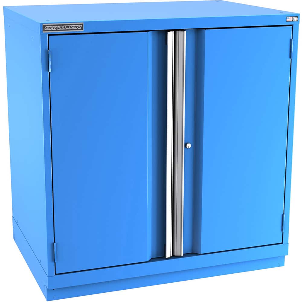 Champion Tool Storage - Storage Cabinets; Type: Counter-Height Standard Plus Wide Door Cabinet ; Width (Inch): 40-1/4 ; Depth (Inch): 28-1/2 ; Height (Inch): 41-3/4 ; Number of Shelves: 3 ; Material: Steel - Exact Tool & Supply