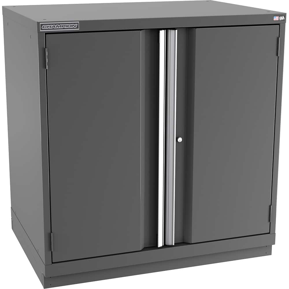 Champion Tool Storage - Storage Cabinets; Type: Counter-Height Standard Plus Wide Door Cabinet ; Width (Inch): 40-1/4 ; Depth (Inch): 28-1/2 ; Height (Inch): 41-3/4 ; Number of Shelves: 3 ; Material: Steel - Exact Tool & Supply
