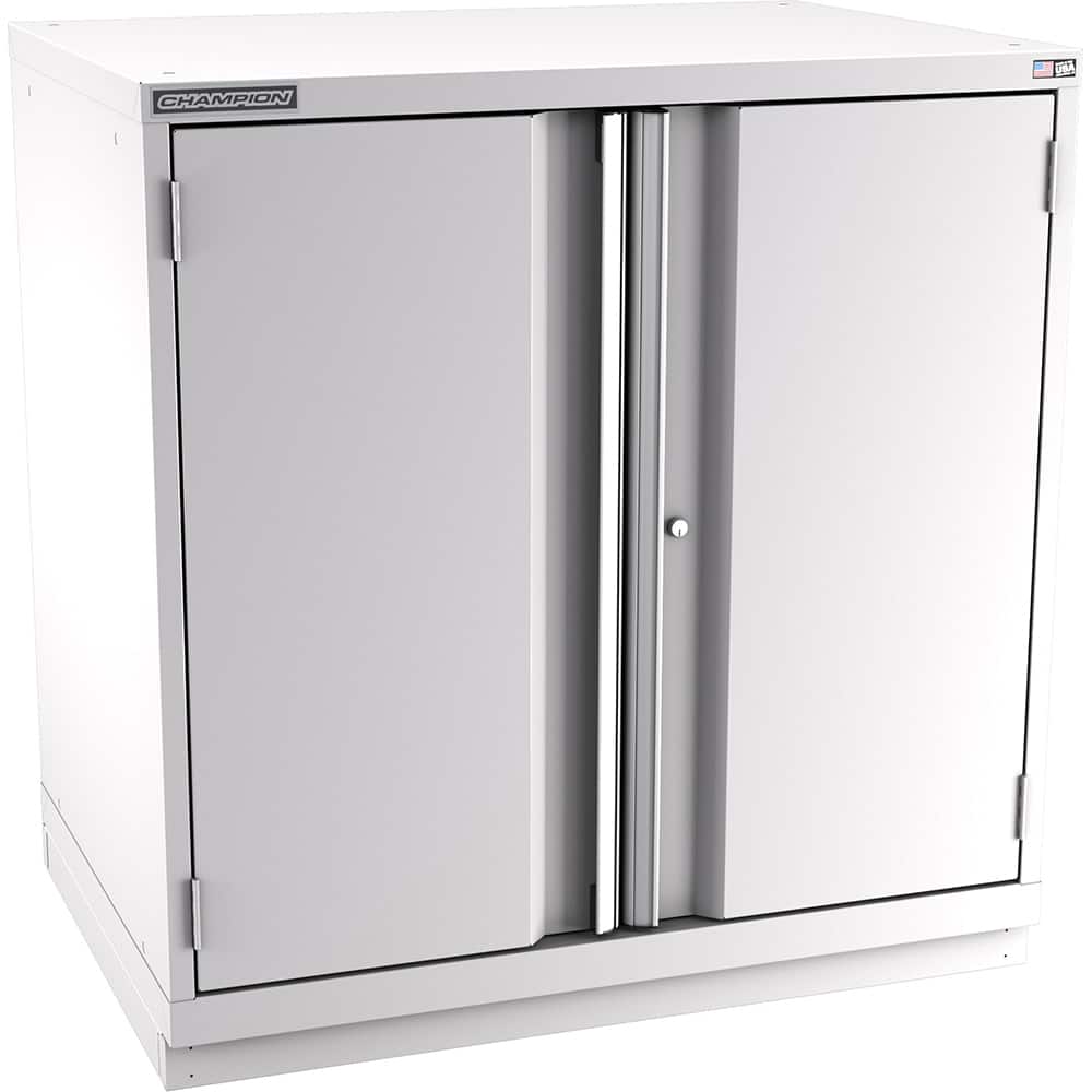 Champion Tool Storage - Storage Cabinets; Type: Counter-Height Standard Plus Wide Door Cabinet ; Width (Inch): 40-1/4 ; Depth (Inch): 28-1/2 ; Height (Inch): 41-3/4 ; Number of Shelves: 3 ; Material: Steel - Exact Tool & Supply