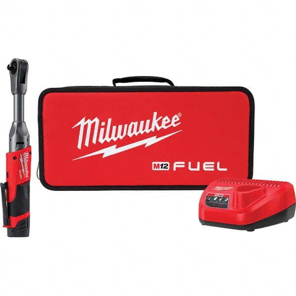Milwaukee Tool - Cordless Impact Wrenches & Ratchets Voltage: 12.0 Drive Size (Inch): 3/8 - Exact Tool & Supply