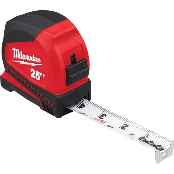 Milwaukee Tool - 25' x 1" White Blade Tape Measure - Exact Tool & Supply