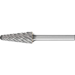PFERD - SL-3, 1/2" Cut Diam, 1/4" Shank Diam, Carbide End Cut Taper with Radius End Burr - Exact Tool & Supply