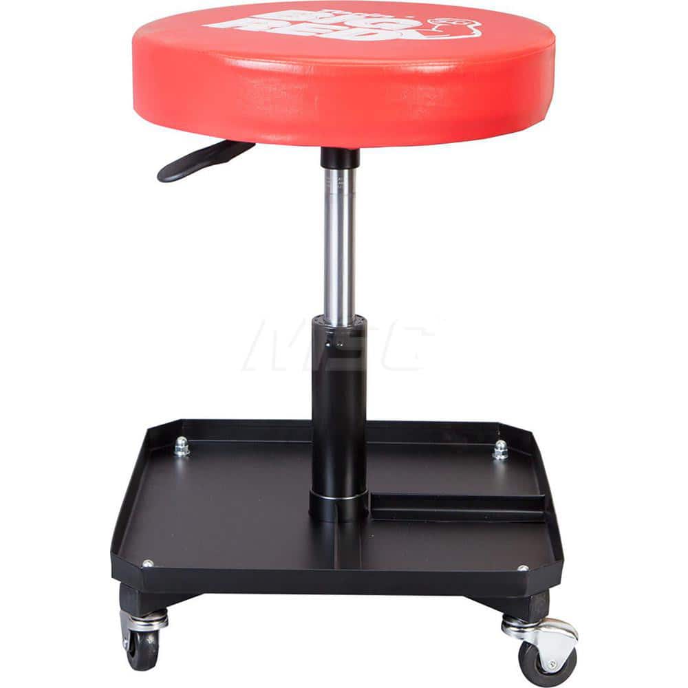 Big Red - Creepers & Seats; Type: Pneumatic Creeper Seat w/Tray ; Load Capacity (Lb.): 250.000 ; Number of Wheels: 4.000 ; Material: Vinyl/Steel ; Length (Inch): 17 ; Width (Inch): 16 - Exact Tool & Supply